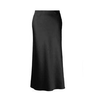 NWT Baacal Eudora Easy Satin Maxi BiasSkirt- Black Sz 3 US 18/20 $190